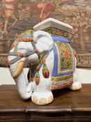 Vintage Ceramic Elephant Plant Stand or Garden Stool image