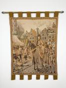 20th Century French Medieval Street Market Tapestry image