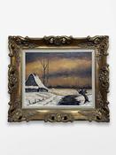 20th Century Dutch Winter Landscape Oil Painting image