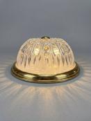 Mid-Century Modern Glass and Brass Flush Mount Light, 1960s image