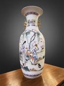 Large Mid-Century Chinese Famille Rose Palace Vase image