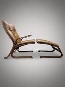 Iconic Vintage Norwegian Lounge Chair &amp;amp; Footstool image