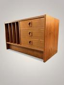 Vintage Danish Teak LP Record Cabinet &amp;amp; Media Console