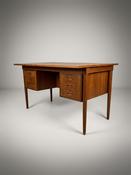 Mid-Century Modern Danish Teak Twin Pedestal Desk