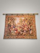 Vintage French "Fete Champetre" Village Festival Tapestry image