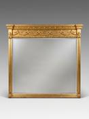 Large Regency Style Carved Giltwood Overmantel Mirror image