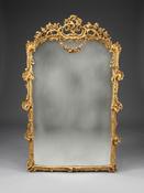 French Style Ornate Giltwood Panel Mirror image