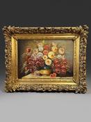Vintage Floral Still Life Statement Framed Oil Painting image