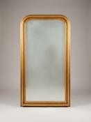Tall Freestanding French Style Arched Giltwood Mirror image