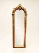Tall &amp;amp; Narrow French Style Gilt Wood &amp;amp; Painted Freestanding Mirror image