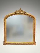 Large Victorian Style Giltwood Overmantel Mirror image