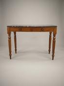 19th-Century Mahogany &amp;amp; Marble Top Side Table image