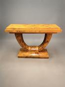 Art Deco Style Burl Walnut Console Table image