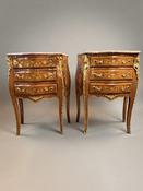 Pair of Mahogany and Kingwood Veneer Bombe Bedside Lockers / Nightstands image
