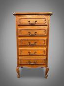 Vintage French Country Carved Oak Tallboy image