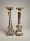 Pair of Marble and Brass Columns
