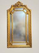 Large French Style Gilt Wood Section Mirror image