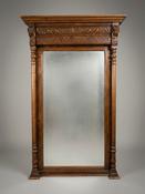 Late 19th Century Belgian Mechelen Carved Oak Mirror image