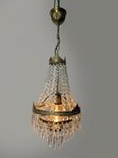 Vintage French Brass &amp;amp; Glass Cascading Chandelier