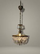 Vintage French Brass &amp;amp; Crystal Lantern Chandelier