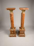 Pair of Neoclassical Style Veined Marble Columns
