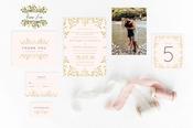 5×7” Wedding Invitations – Blush &amp;amp; Gold image