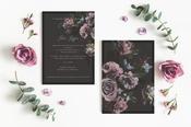 5×7” Wedding Invitations – Roses on Black image