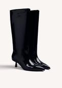Black Kitten Heel Knee High Boots image