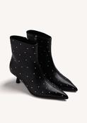 Black Diamante Kitten Heel Boot image