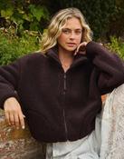Industry Fleece High Collar Jacket Mocha Bean image