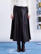 Wine Leather Skirt