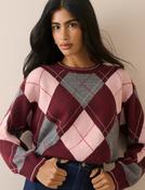 Oversized Argyle Jumper