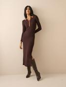 Contrast Polo Midi Dress