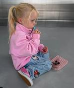 Kids Snap Collar Sierra Sweatshirt in Pink Blossom