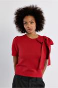 Short Sleeved Knitted T-Shirt with Bow image