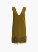 Azra Faux Feather Hem Dress