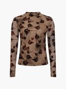 Tia Rose Mesh Velvet Burnout Top