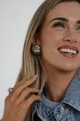 Mona Circle Earrings In Silver image
