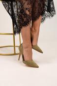 Lauren Faux Suede Cut Out Heel In Pistachio