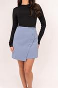 Kiera Asymmetric Button Skirt In Sky Blue
