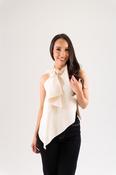 Holly Drape Neck Top In Neutral