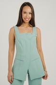 Kayla Asymmetric Waistcoat In Sage