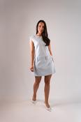 Kiera Belted Sleeveless Dress In Blue