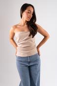 Erica Draped Strapless Top In Neutral