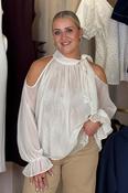 Iris Cold Shoulder Drape Top In Cream image
