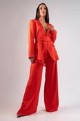 Alana Satin Trousers In Red