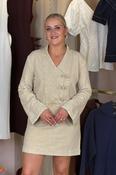 Cora Denim Shift Dress In Beige image