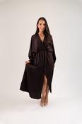 Kayla Batwing Detail Dress In Dark Chocolate