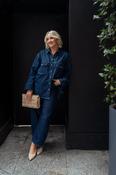 Love Laura Pinstripe Barrell Jeans In Indigo image