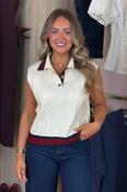 Holly Sleeveless Knit Top In Cream image